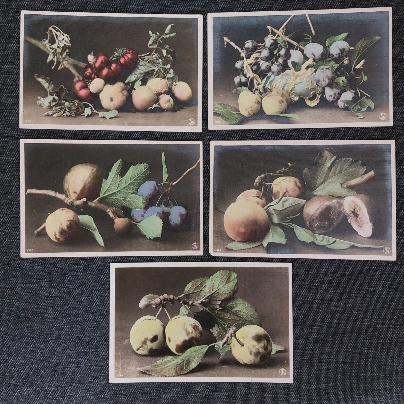 5 mooie postkaarten: fruit, Ophalen of Verzenden