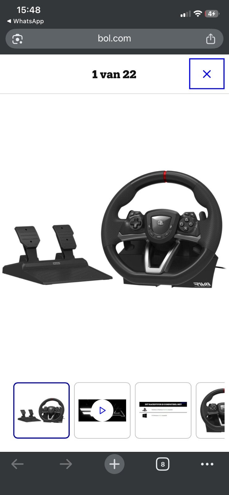 HORI - APEX Racing Wheel voor PlayStation5, PlayStation4, Games en Spelcomputers, Ophalen of Verzenden, Zo goed als nieuw