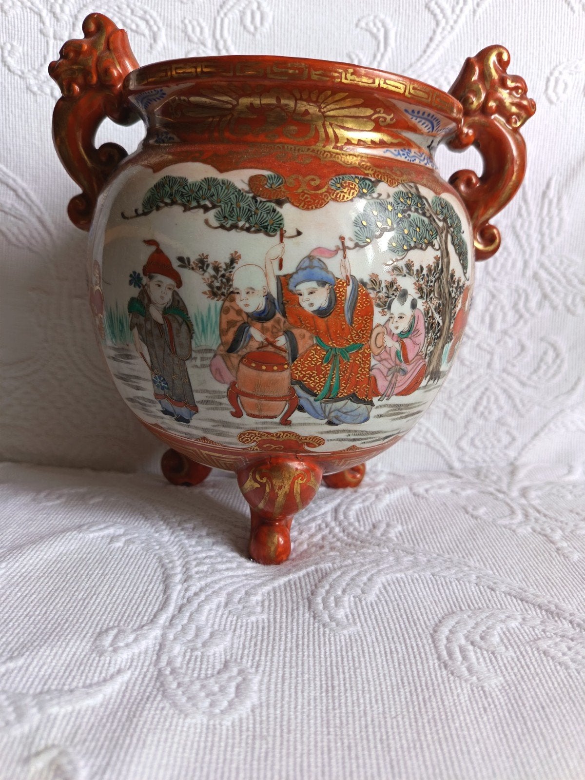 Encensoir porcelaine Japonaise Kutani 1920s, Antiquités & Art, Enlèvement ou Envoi