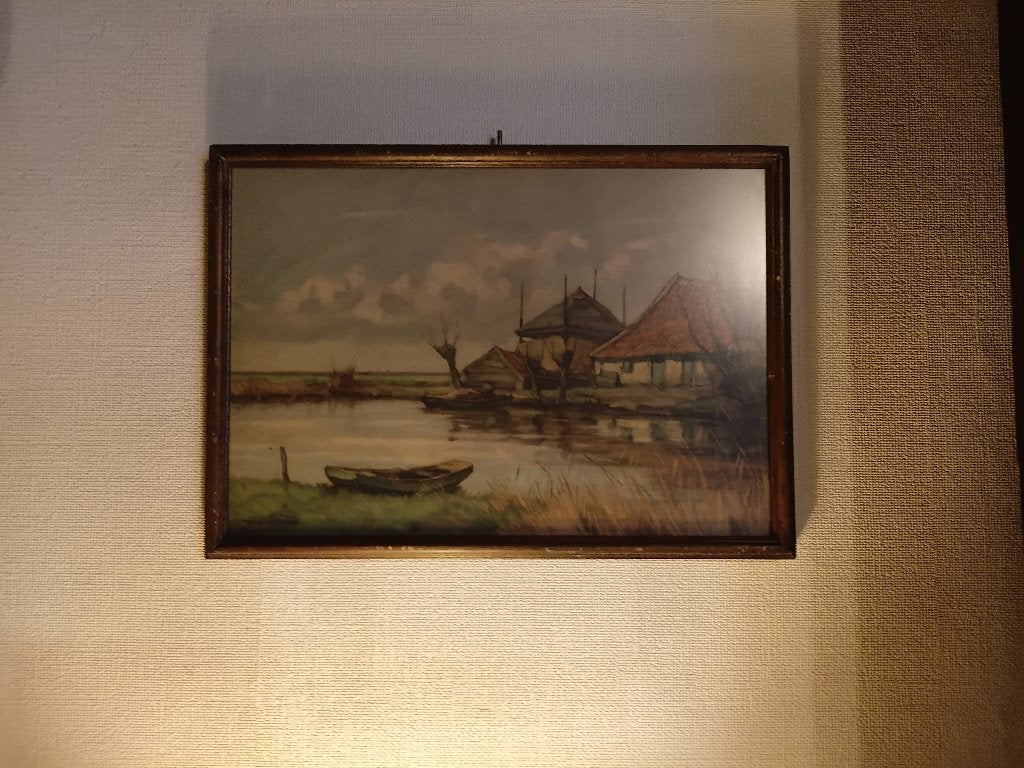 gouache, Antiquités & Art, Gouache, Sous verre, Paysage, Enlèvement