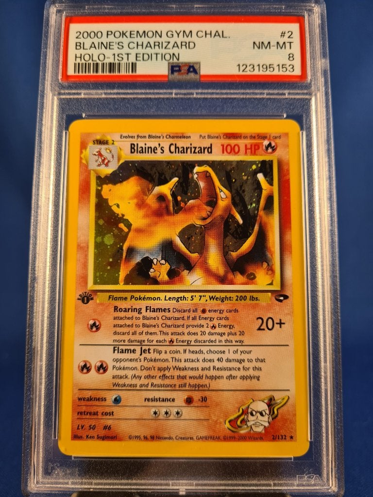 Blaine's Charizard 2/132 - Gym Challenge (1st edition) (PSA, Envoi, Utilisé