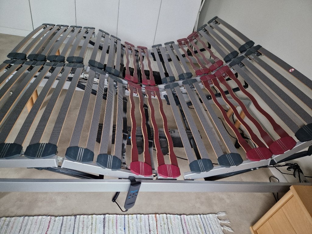 Elektische lattenbodem 2 x 90cm, Ophalen, Gebruikt, Tweepersoons, Bedbodem