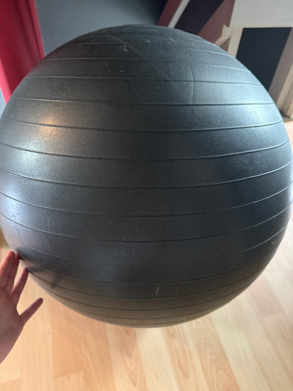Ballon de gymnastique / Swiss Ball noir, Sport en Fitness, Yoga en Pilates, Zo goed als nieuw, Ophalen