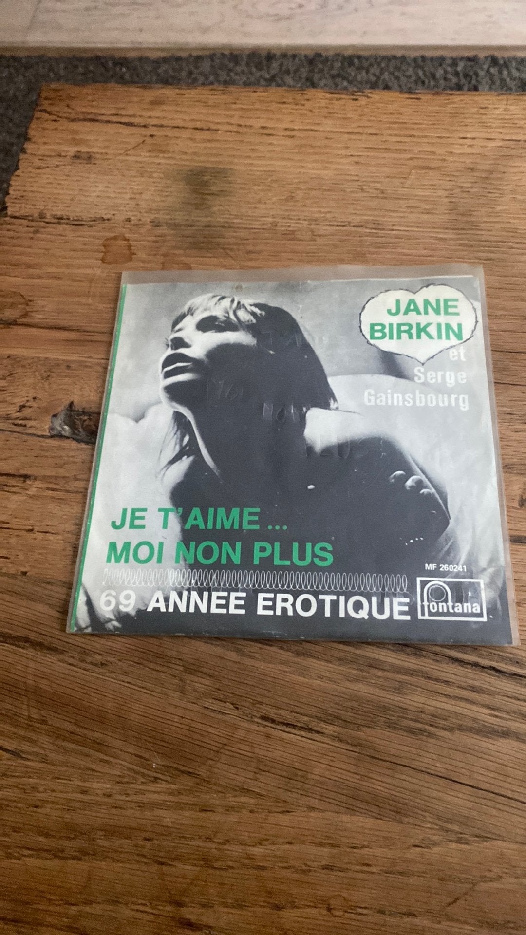 S Gainsbourg je t’aime moi non +45 T vinyle, Enlèvement, Utilisé