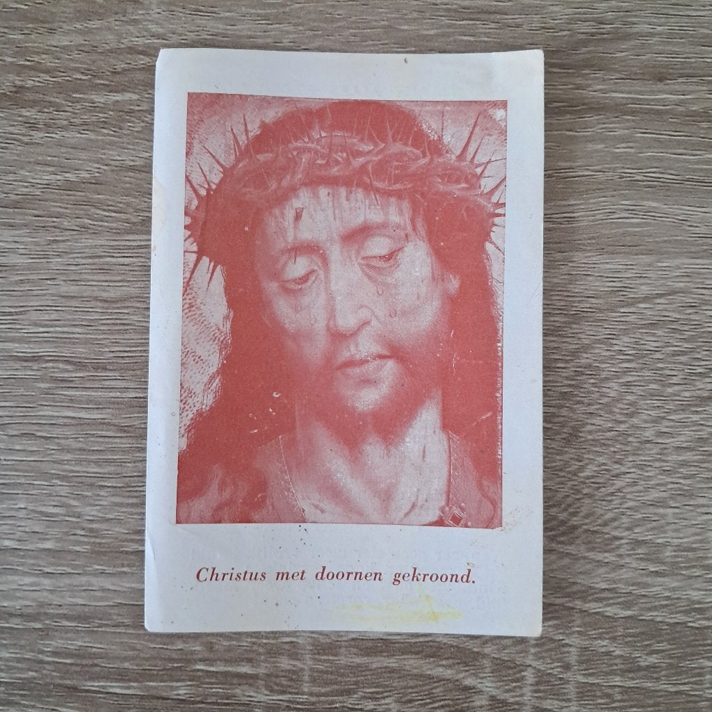 Bidprentje "Christus met doornen gekroond", Ophalen of Verzenden, Bidprentje