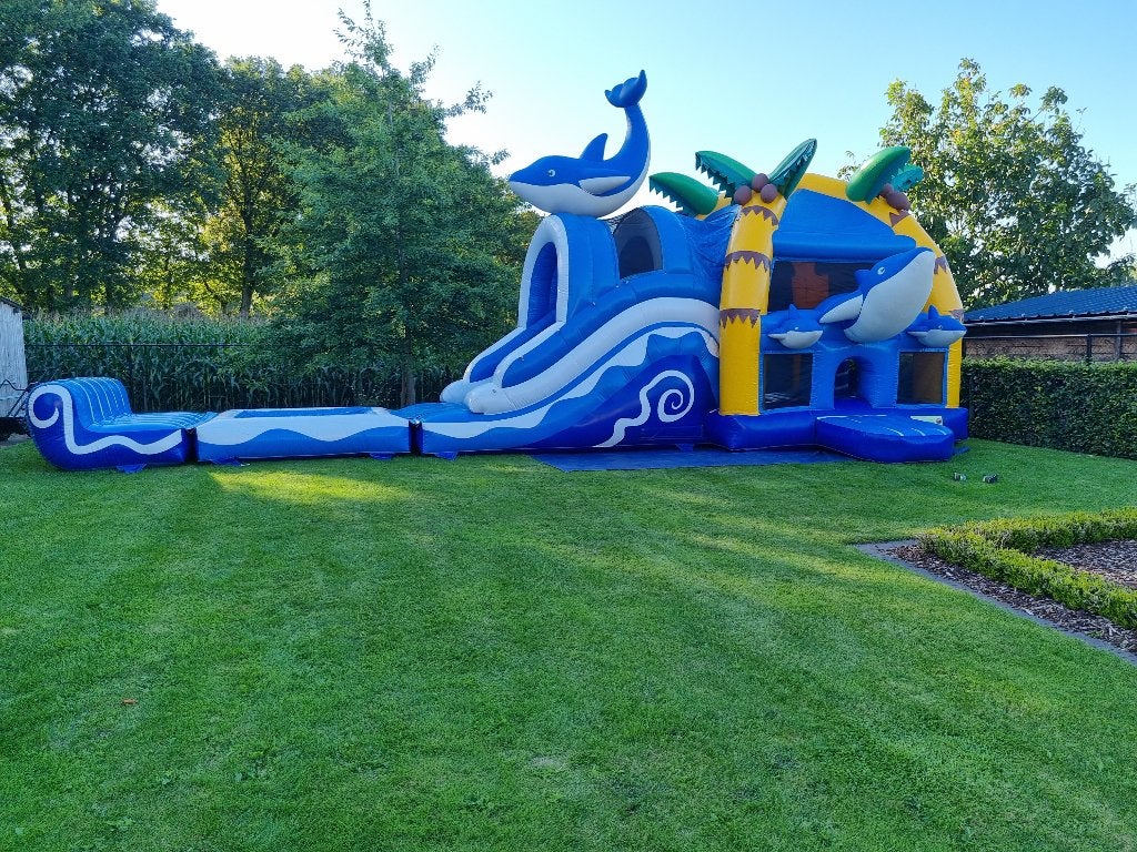 Springkasteel Dolfijn Super Glide, Ophalen, Gebruikt