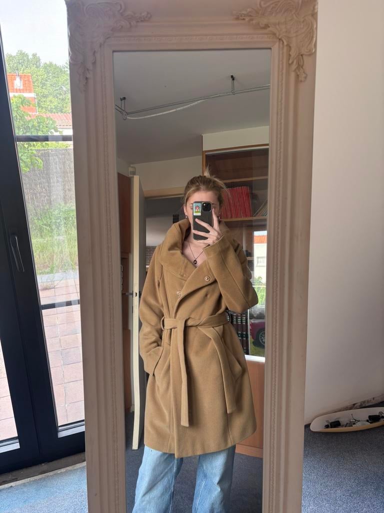 Gerard darel coat, Ophalen, Gedragen, Maat 42/44 (L), Beige