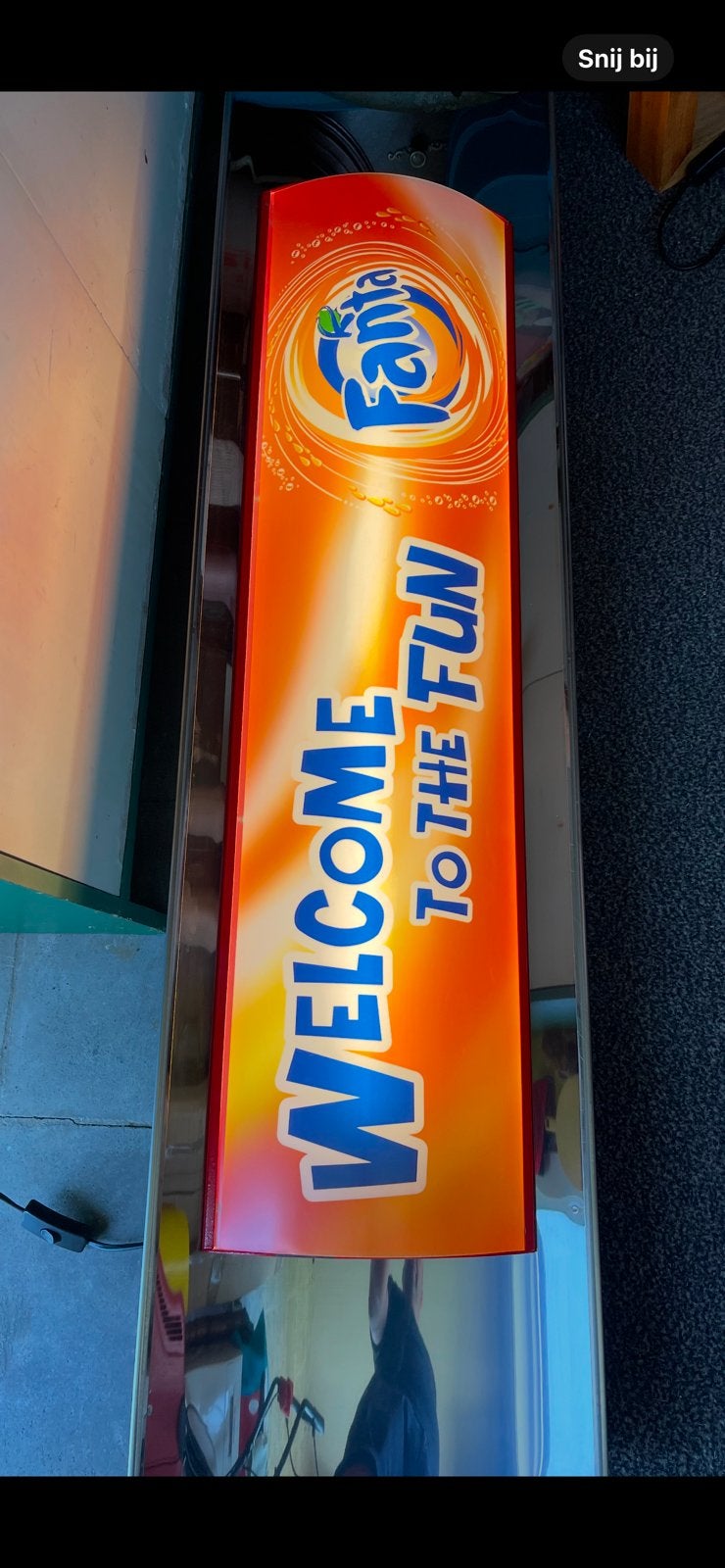 Lichtreclame met fanta inleg alsook coca cola erbij, Verzamelen, Ophalen, Gebruikt