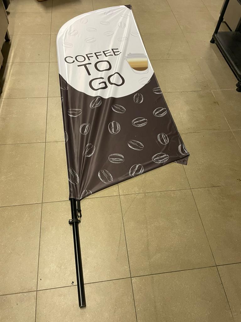 Coffee to go vlag, Ophalen, Zo goed als nieuw