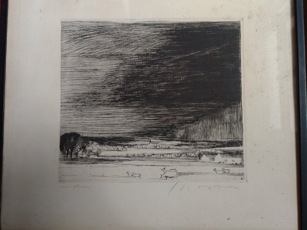 Jacques Boonen  Ets   1911 - 1968  Clair Obscur, Antiek en Kunst, Kunst | Etsen en Gravures, Ets, Gesigneerd, Verzenden