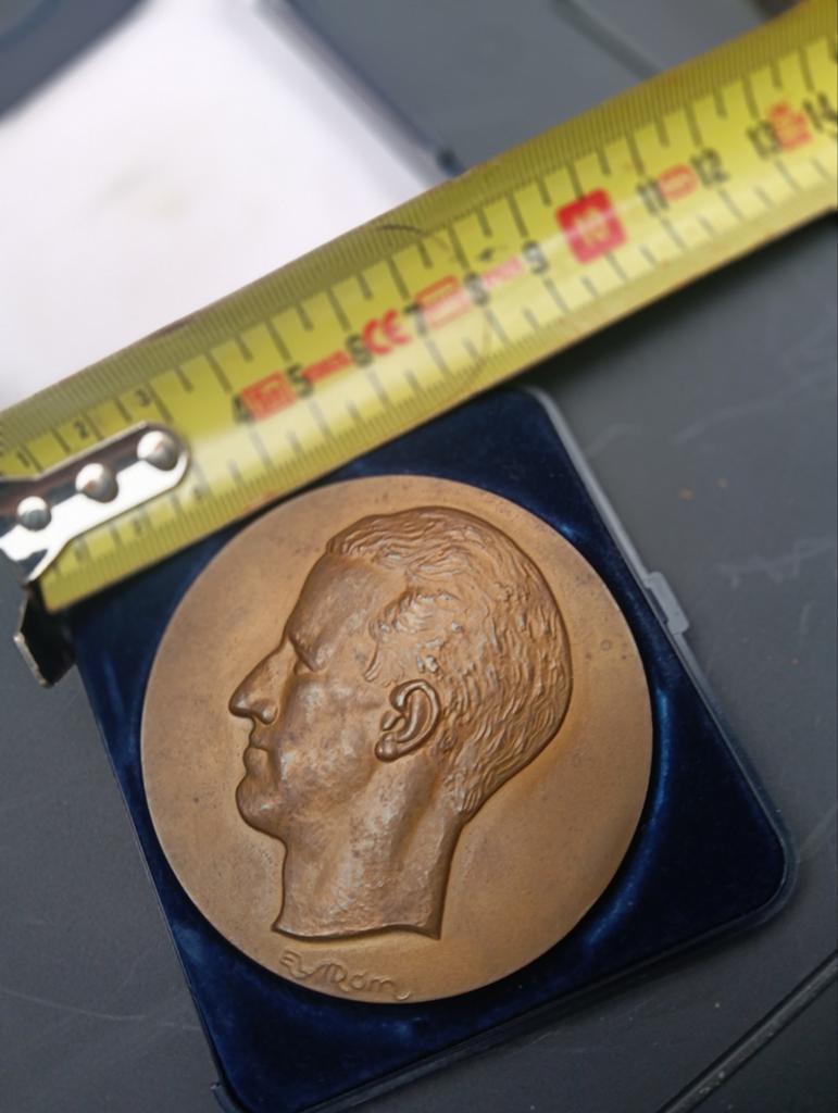 Herdenkingsmedaille Boudewijn, Postzegels en Munten, Penningen en Medailles, Verzenden, Brons