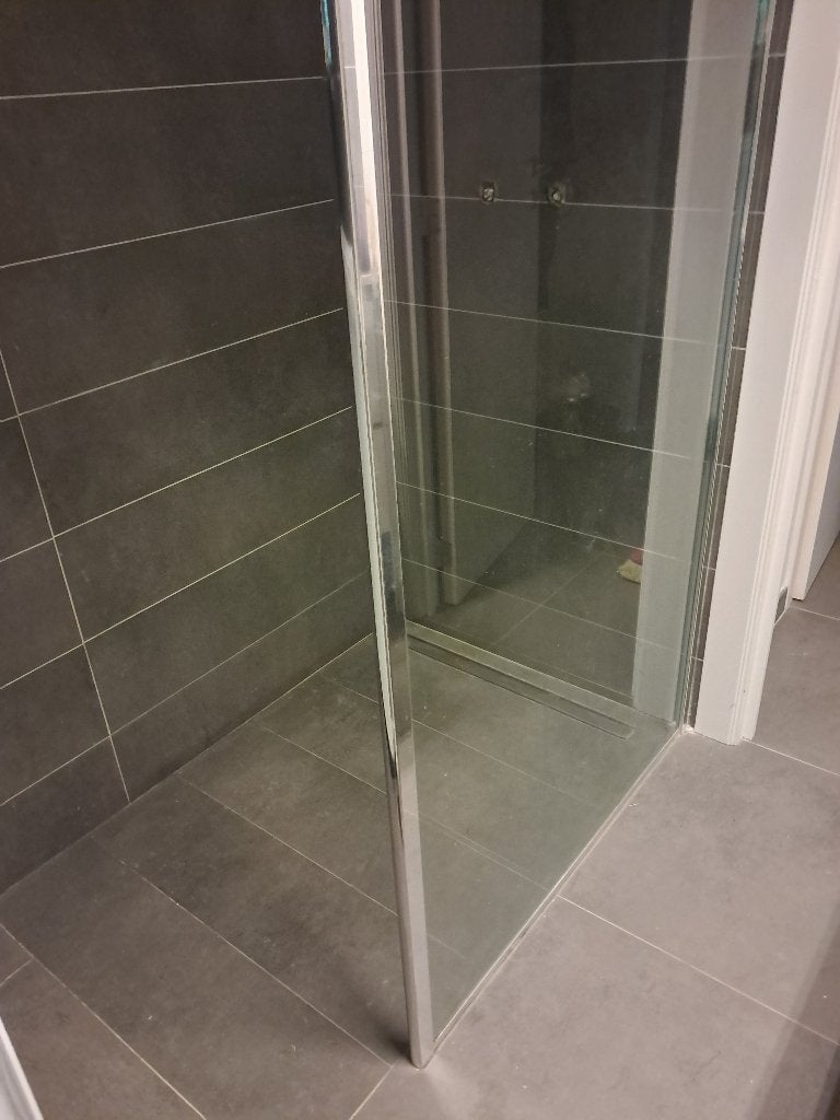 douchewand glas, doorschijnend, 1.95 x 90 cm, Ophalen, Gebruikt, Glas, Douche
