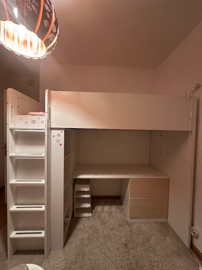 Lit mezzanine IKEA Smastad blanc, 200 cm de hauteur ou plus, 90 cm, Enlèvement, 200 cm