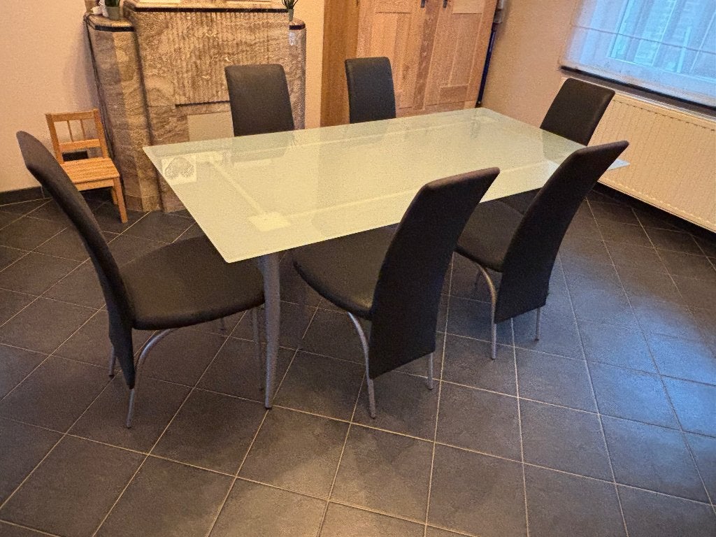 Eetkamerset met 6 stoelen, Ophalen, Gebruikt, 50 tot 100 cm, Vijf personen of meer