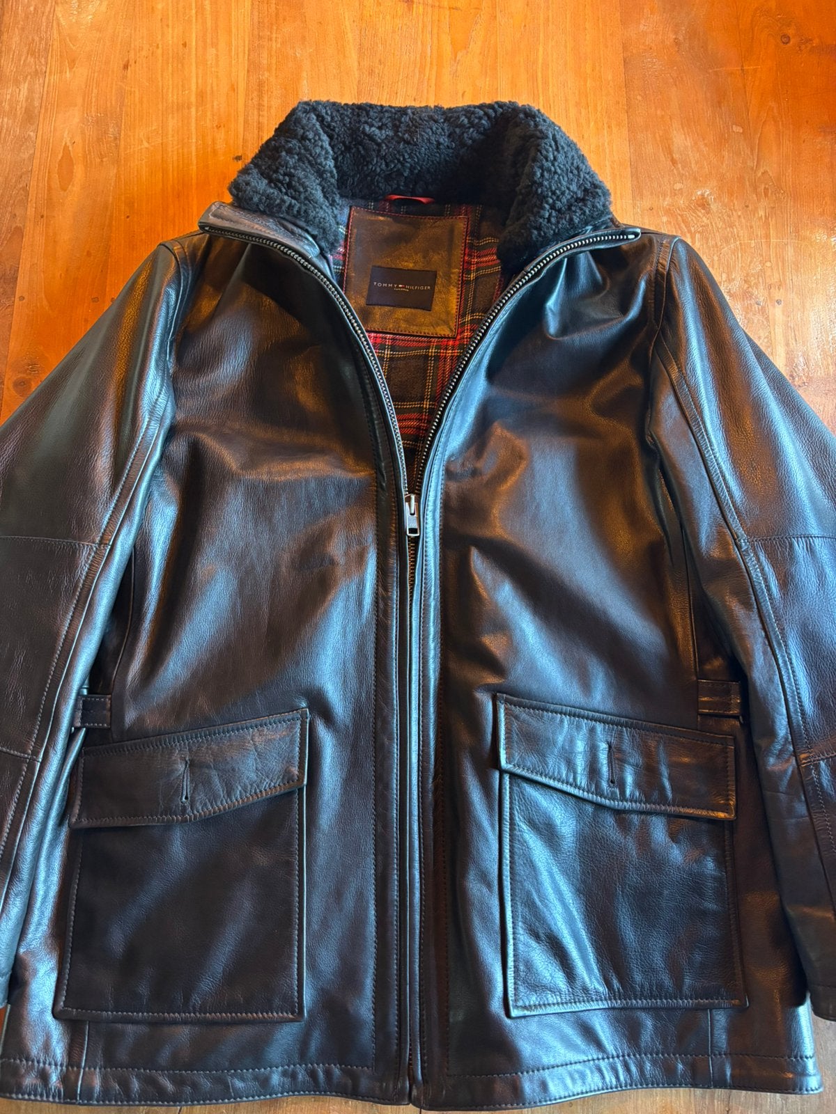 Leren Winter jas Tommy Hilfiger, Ophalen, Zo goed als nieuw, Maat 56/58 (XL)