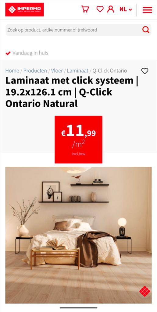 Laminaat licht eik (q-click Ontario natural) impermo, Doe-het-zelf en Bouw, Ophalen