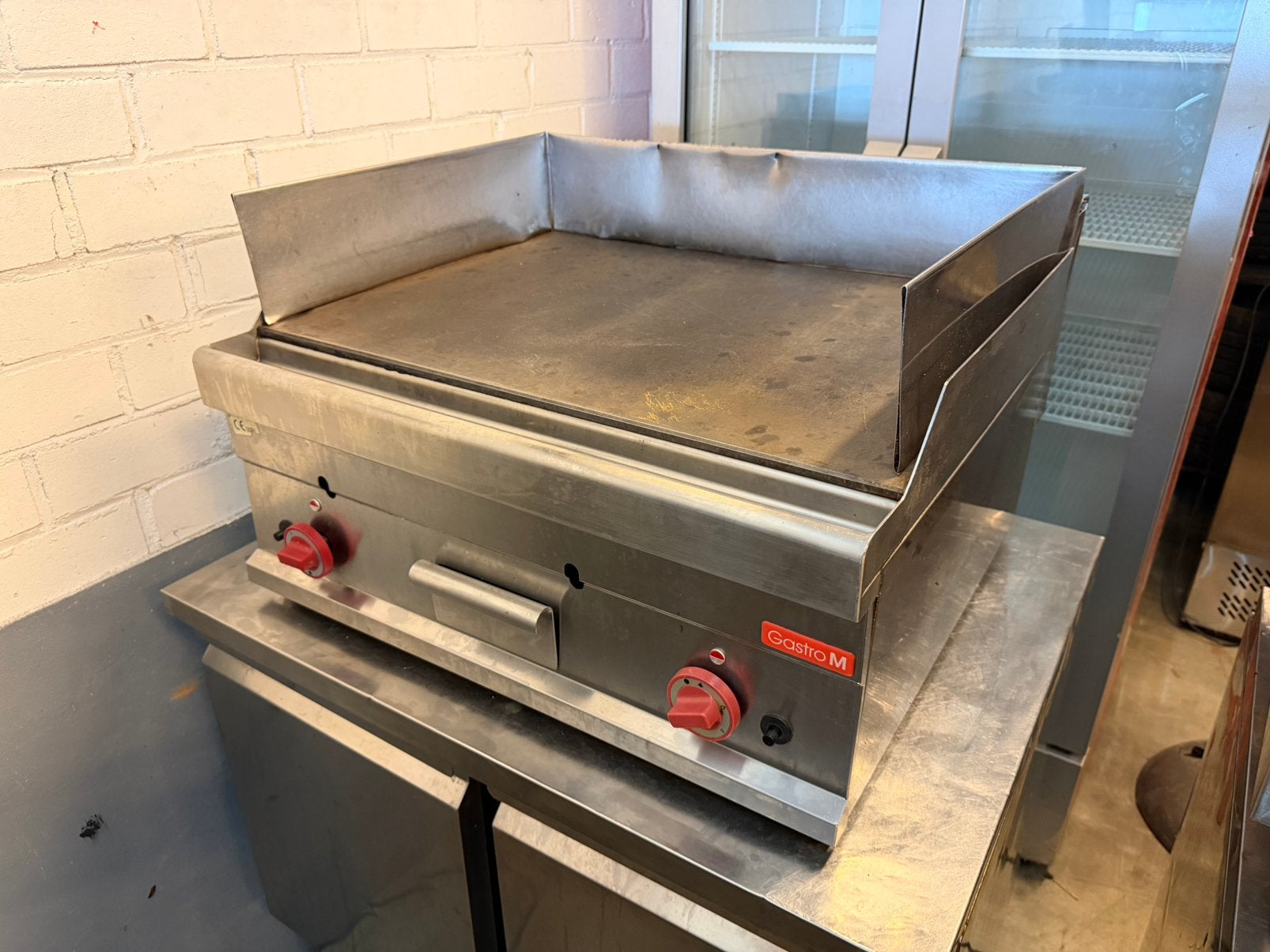Gastro M Horeca Bakplaat op Gas Professionele Grillplaat RVS, Enlèvement, Utilisé, Autoportant, Gaz