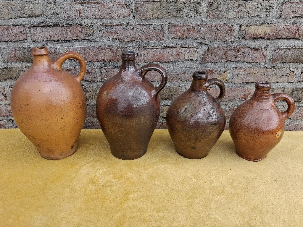 4 oude bruine stenen kruiken, Ophalen