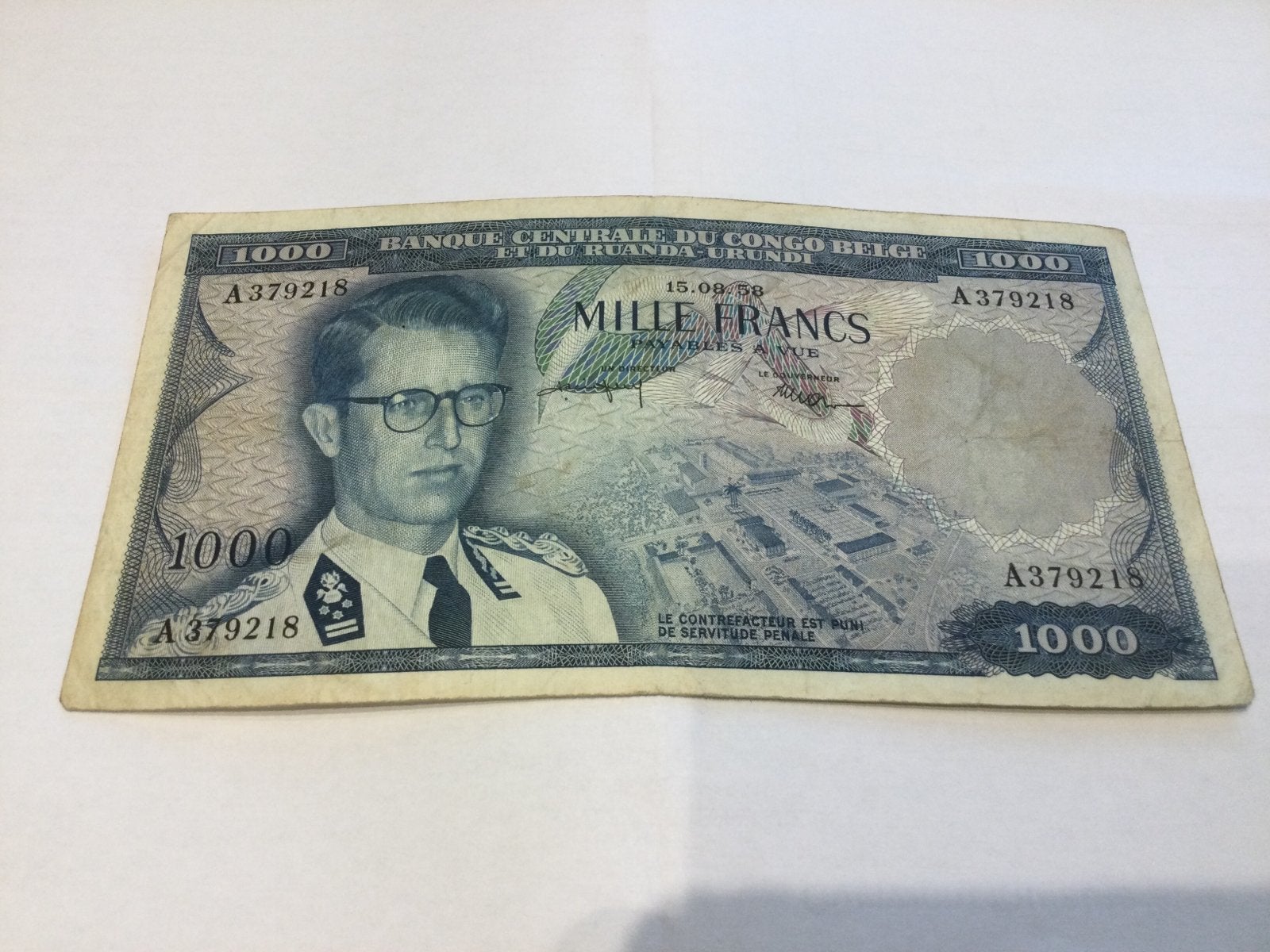 Belgisch Congo 1000 Frank 1958, Ophalen of Verzenden