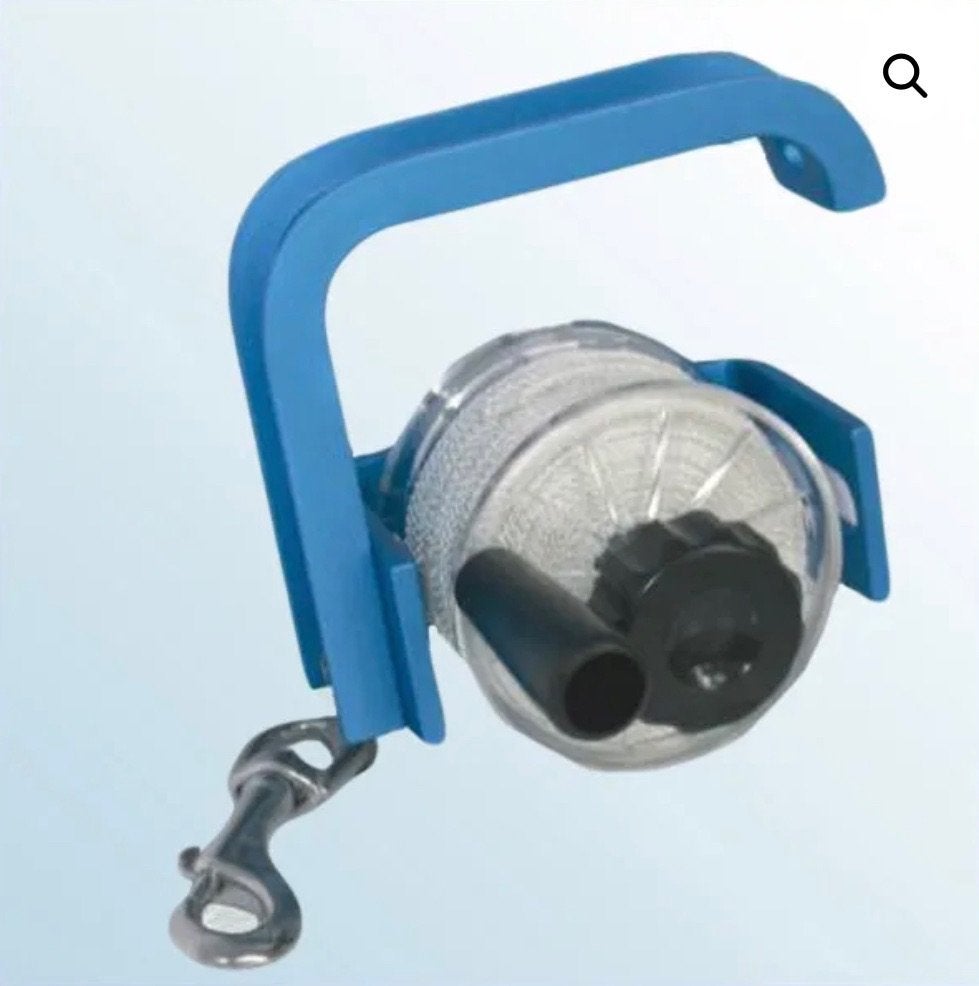 Aluminium Reel 45m witte touw + Musketon   “Nieuw”, Enlèvement ou Envoi, Neuf, Autres types