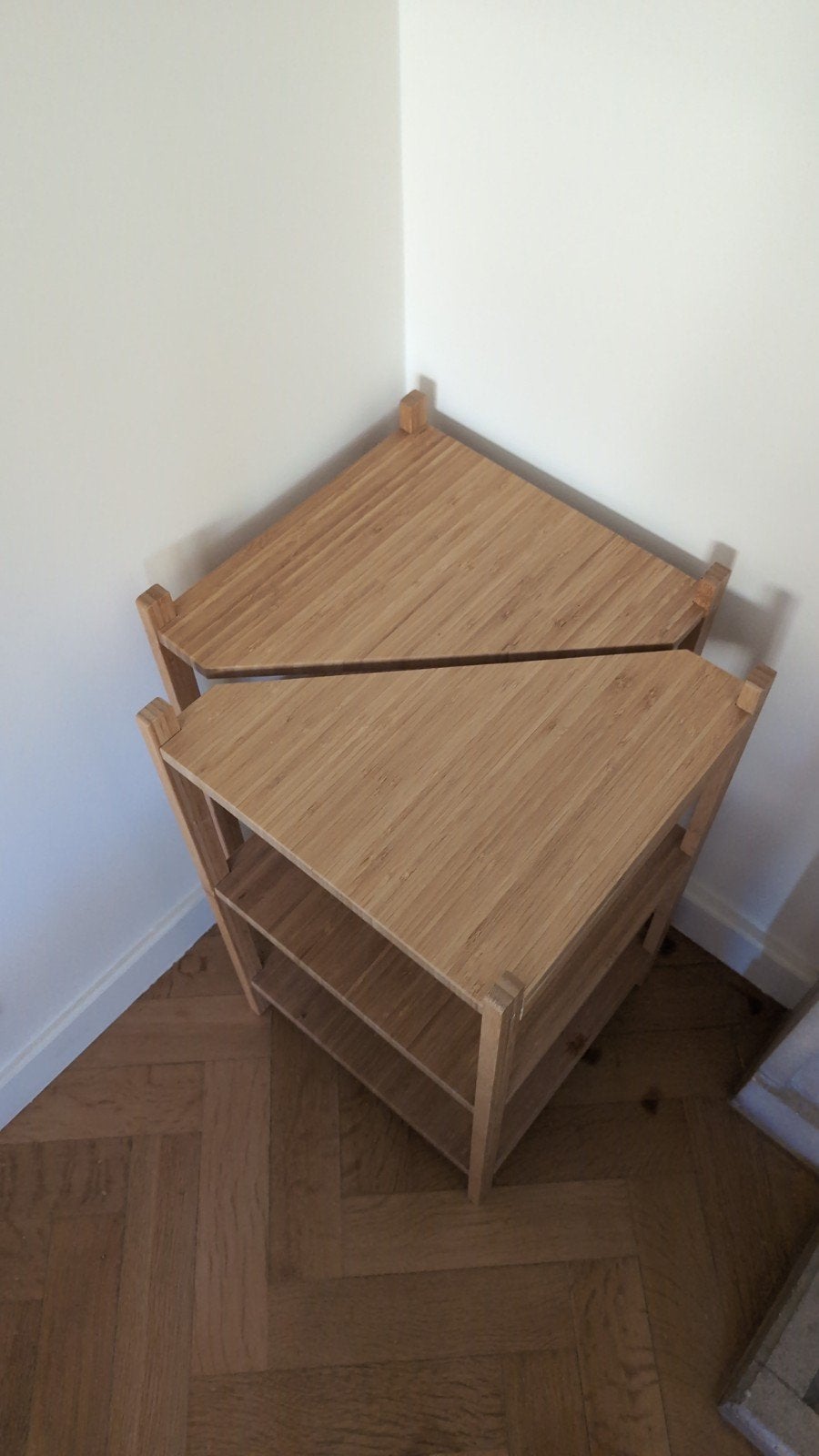 set van twee tafels, Huis en Inrichting, Tafels | Bijzettafels, Minder dan 55 cm, Zo goed als nieuw, Overige vormen, Hout