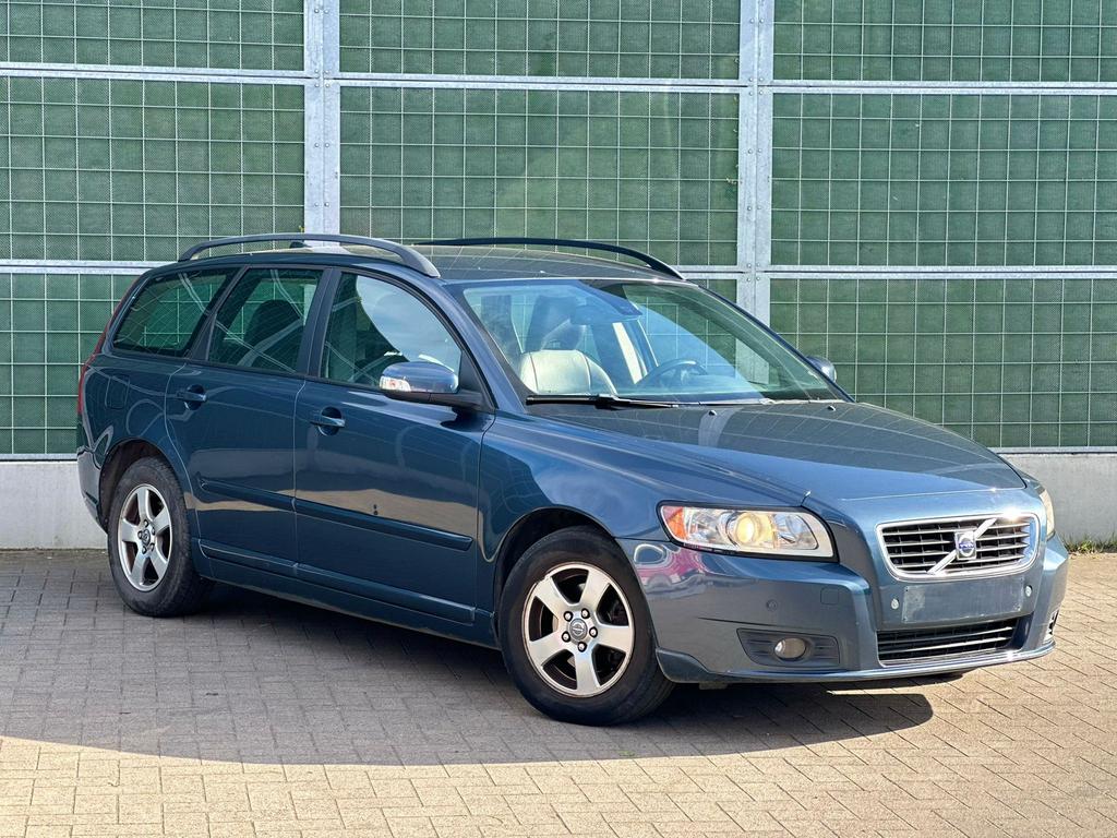 Volvo V50 1.6 diesel, Auto's, 4 deurs, Zwart, Blauw, Leder