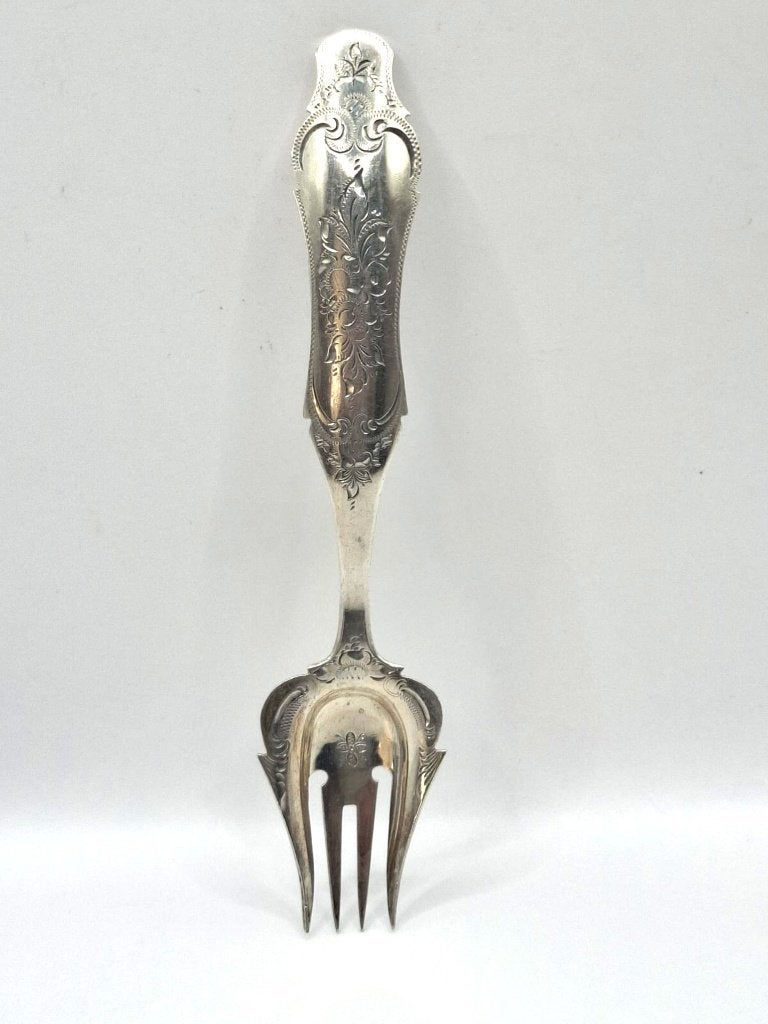 Fourchette à gingembre en argent antique,Biedermeier de 1866, Antiquités & Art, Enlèvement ou Envoi