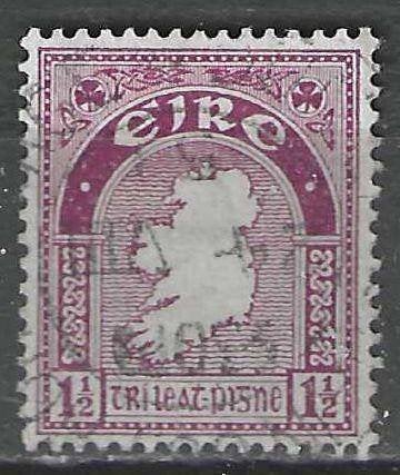 Irlande 1941/1944 - Yvert 80 - Carte de l'Irlande (ST), Envoi, Affranchi