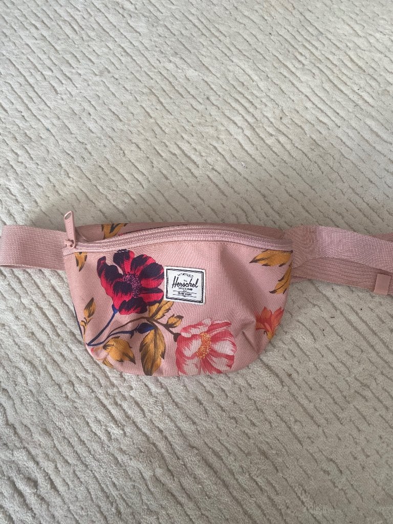 Herschel heuptas roze met bloemenprint, Ophalen of Verzenden, Zo goed als nieuw, Roze, Overige merken