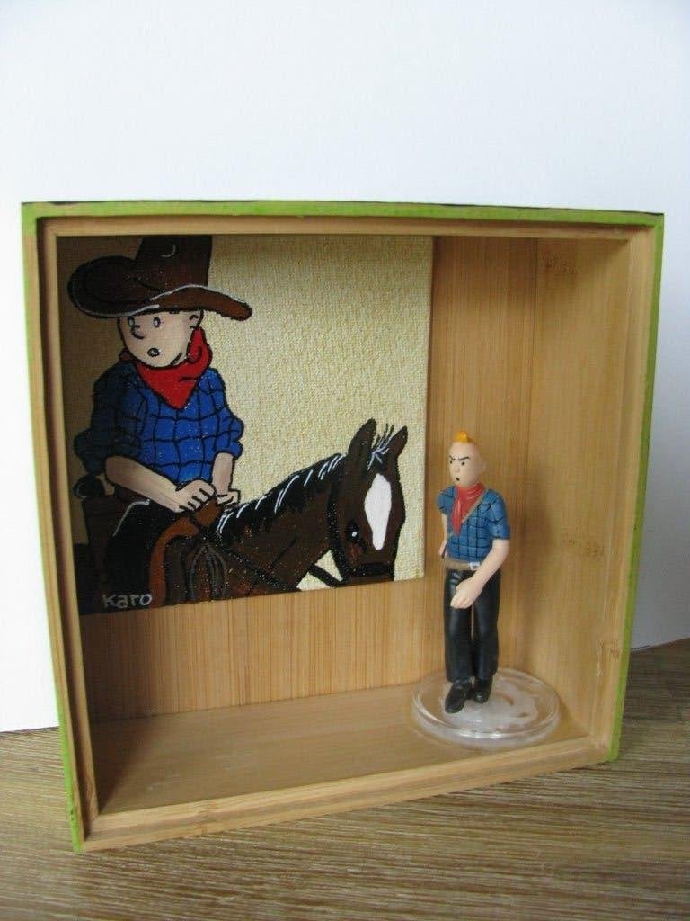 Tintin-cadre artisanal., Collections, Personnages de BD, Envoi, Tintin, Neuf