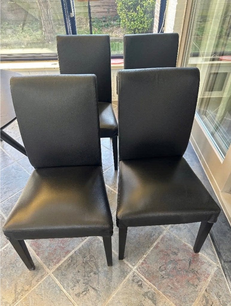 4 chaises de salle à manger noires, Enlèvement, Utilisé, Noir, Quatre