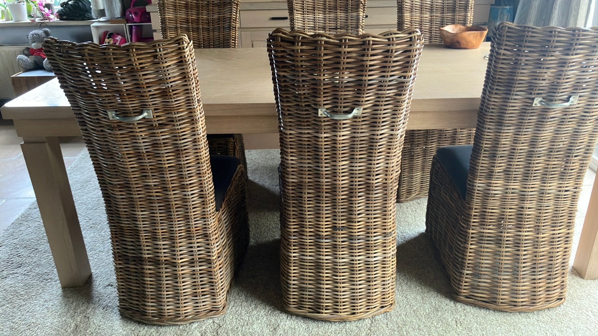 6 rieten stoelen, Enlèvement, Comme neuf