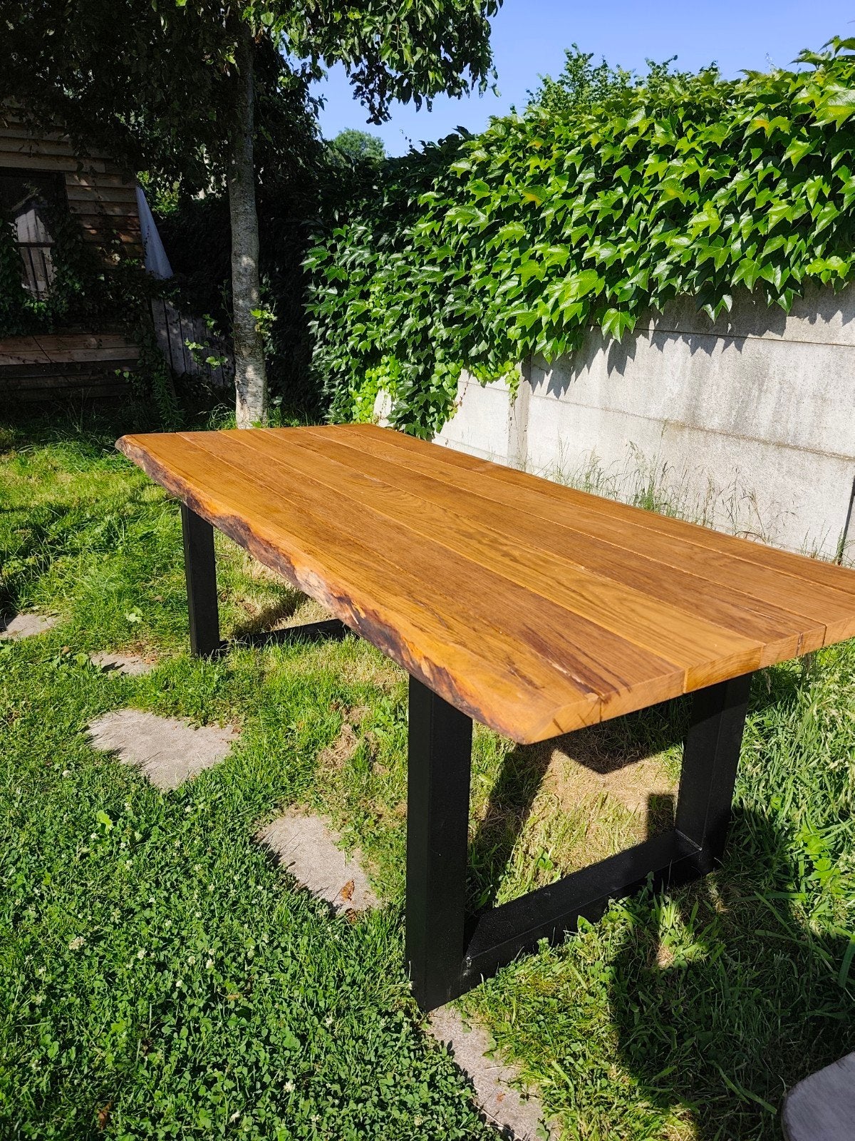 table de jardin, huilé, chêne rustique, Jardin & Terrasse, Tables de pique-nique, Enlèvement ou Envoi, Neuf, Rectangulaire, Bois