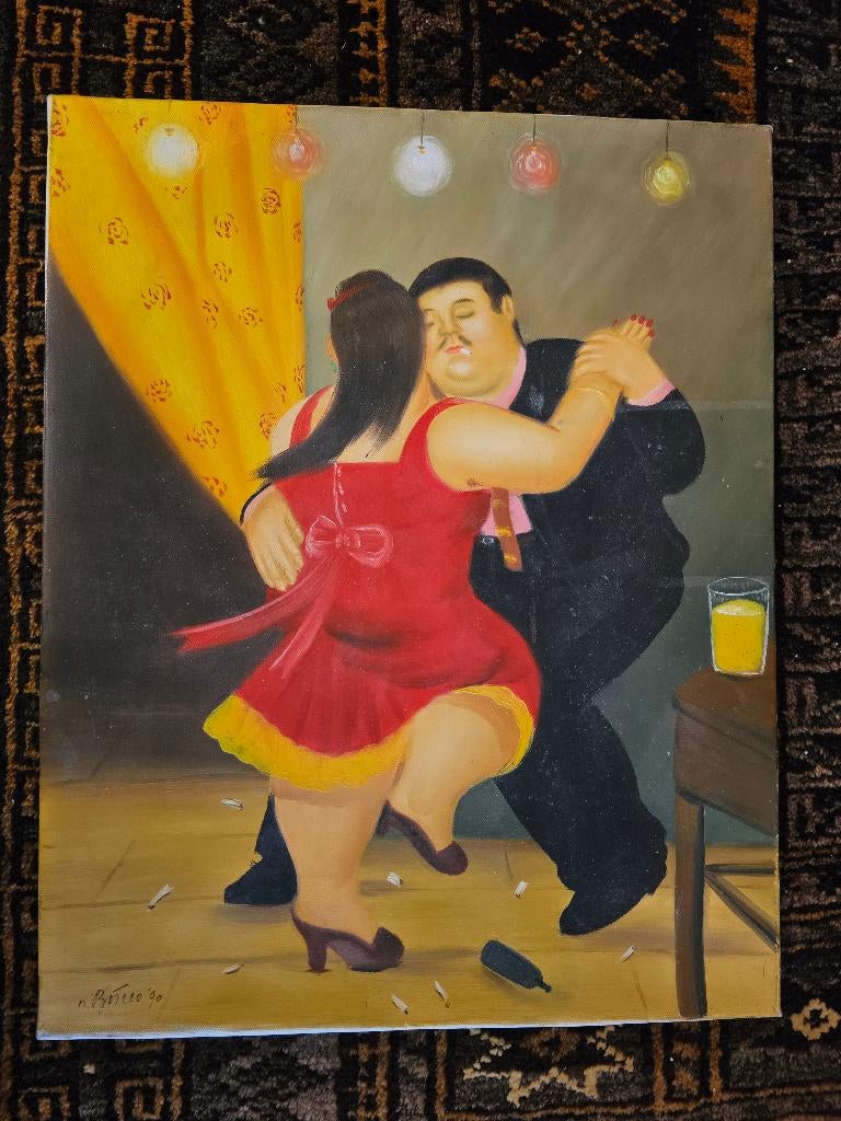 Fernando Botero  Olie werk op doek, Antiek en Kunst, Ophalen
