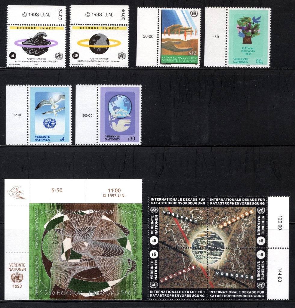 NATIONS UNIES - VIENNE Année 1993-1994 MNH, Envoi, Autres pays, Non oblitéré