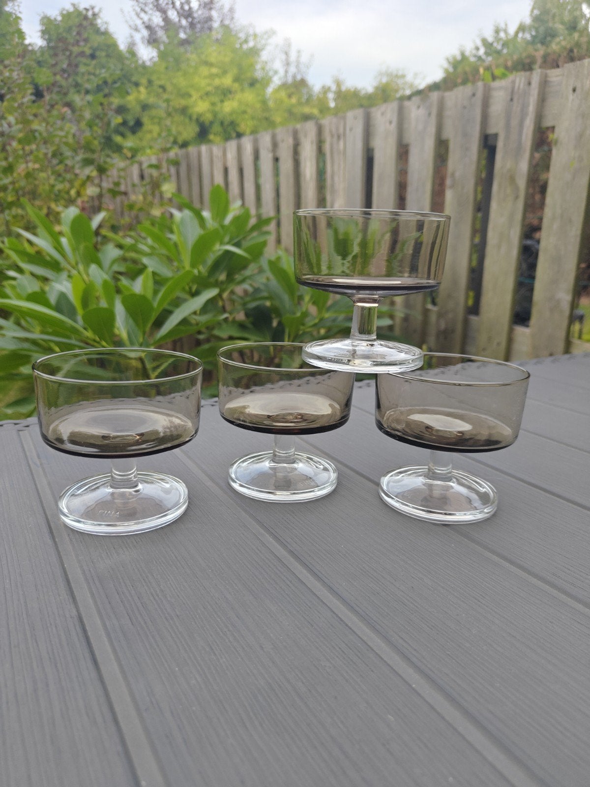 Vintage fumé champagnecoupes, Ophalen of Verzenden