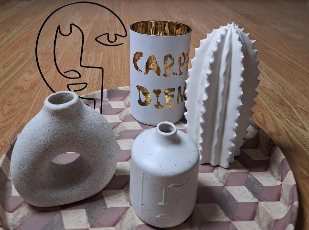 Schaal met deco, Huis en Inrichting, Ophalen, Zo goed als nieuw, Rond, Schaal