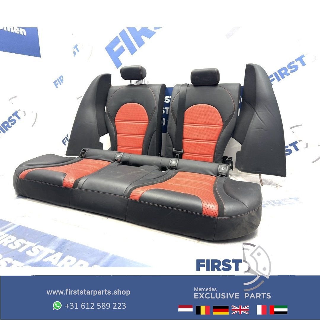 W205 ACHTERBANK + DEURPANELEN C63 AMG Mercedes C Klasse LEER, Utilisé, -, -, Enlèvement ou Envoi