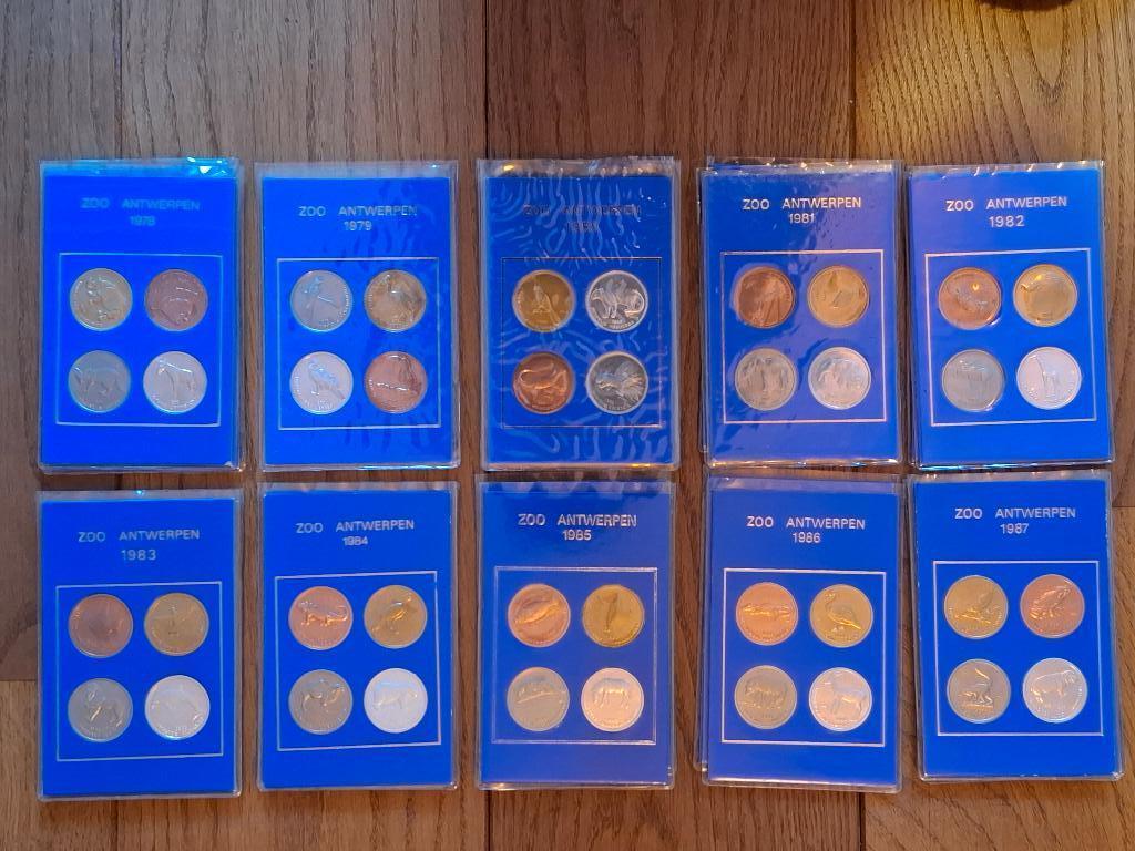 Verzameling zoo-munten uit jaren '70 en '80, Ophalen of Verzenden, Zilver, Setje, Zilver