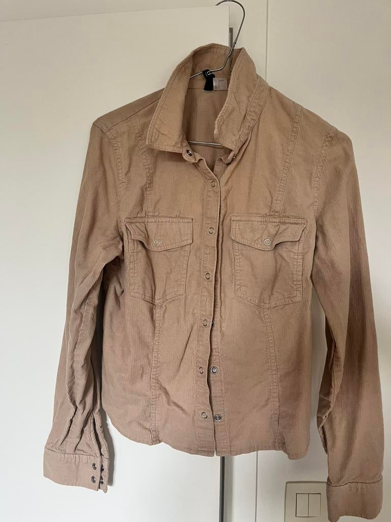 Hemd beige geript S, Kleding | Dames, Blouses en Tunieken, Ophalen of Verzenden, Gedragen, Beige