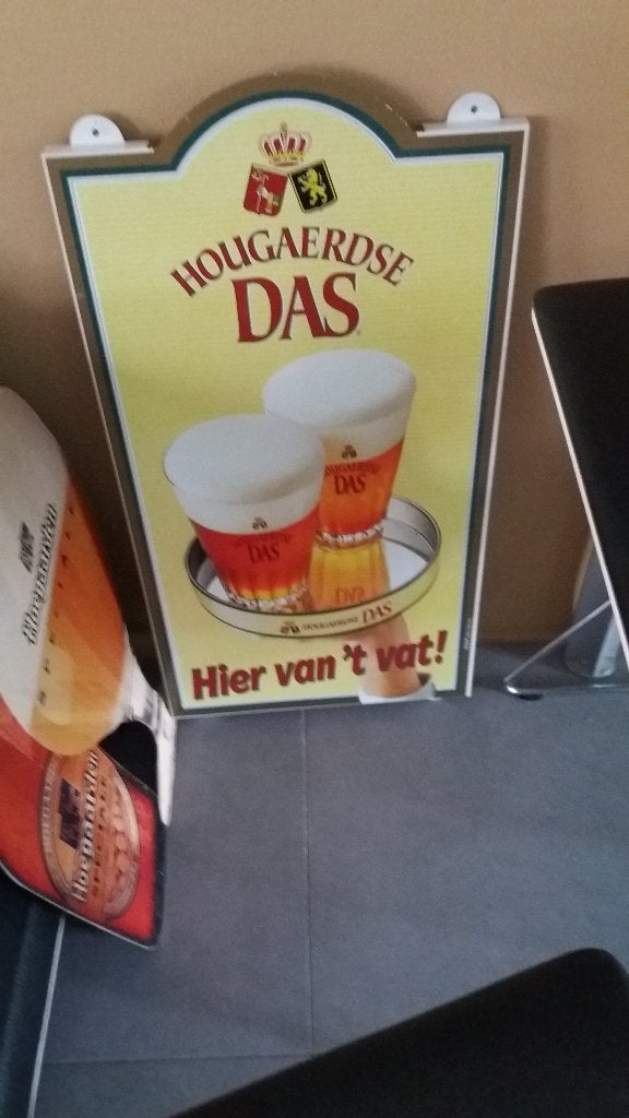 reclamebord hoegaarden hougaerdse das, Verzamelen, Ophalen
