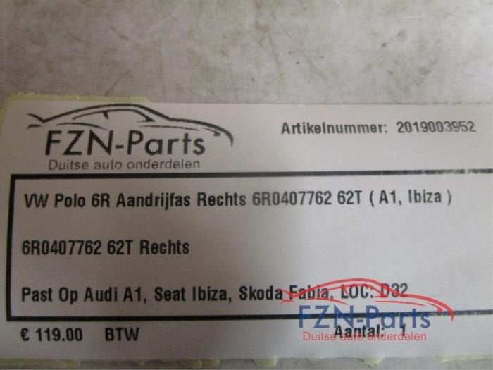 VW Polo 6R Aandrijfas Rechts, Enlèvement ou Envoi, Utilisé