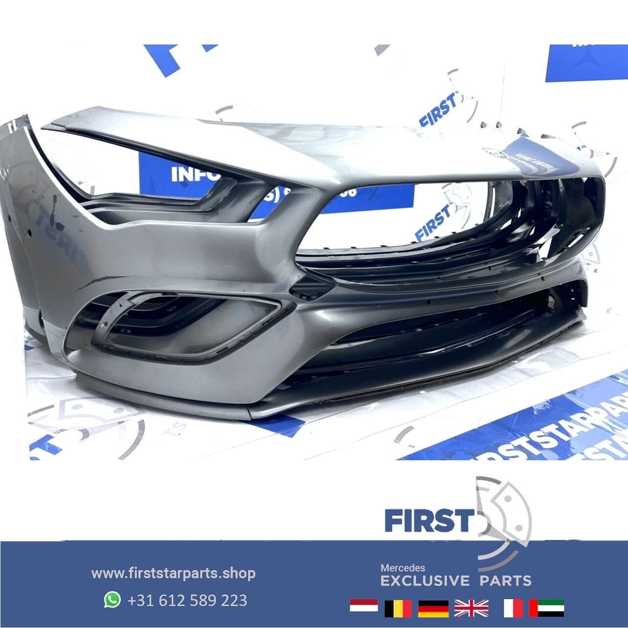 W118 BUMPER CLA AMG VOORBUMPER C118 ZWART WIT GRIJS BLAUW RO, Gebruikt, -, Voor, Ophalen of Verzenden
