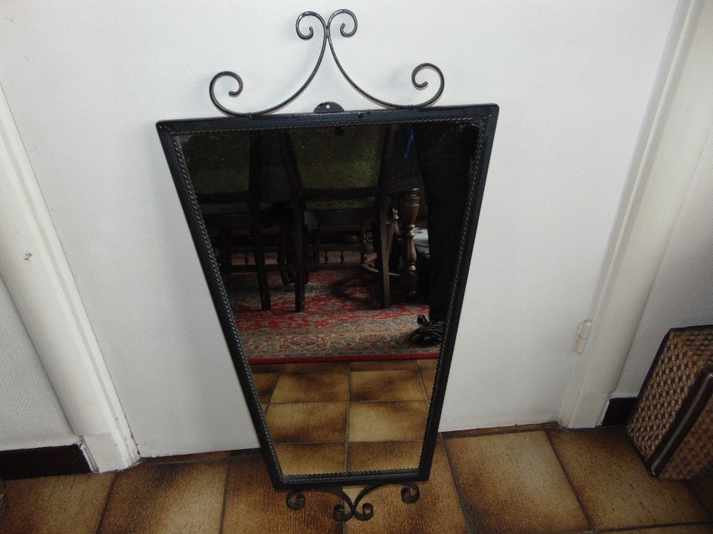 Retro spiegel met metalen kader, Ophalen, Huis en Inrichting