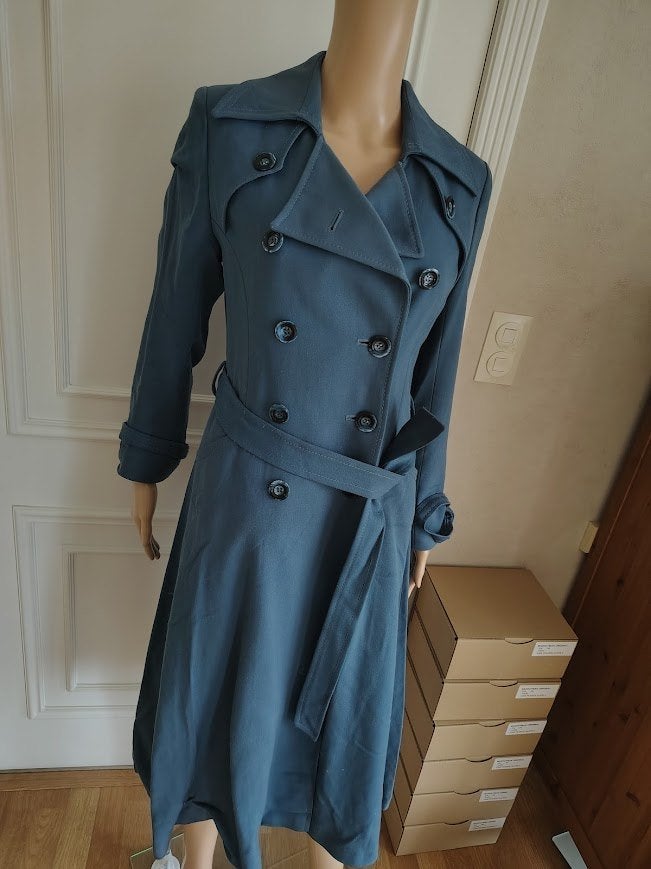 Vintage handgemaakte mantel jas trenchcoat, Verzenden, Maat 36 (S)