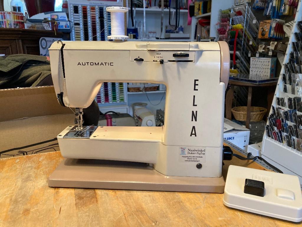 Elna Automatic - gereviseerde vintage naaimachine, Enlèvement ou Envoi, Utilisé, Machine à coudre, Autres marques