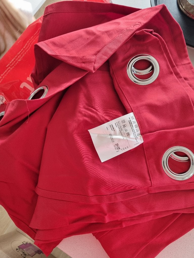 Lot de 2 rideaux rouges, 300 cm, 145 cm, Enlèvement, Rideau