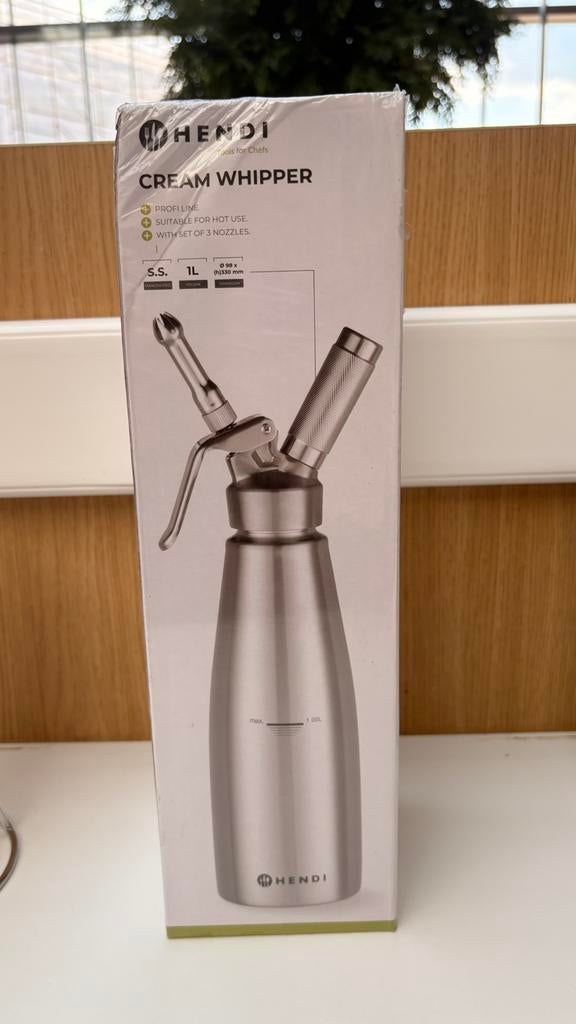 Siphon à chantilly Hendi 1L – neuf (emballé) – 60€, Enlèvement, Comme neuf, Hendi