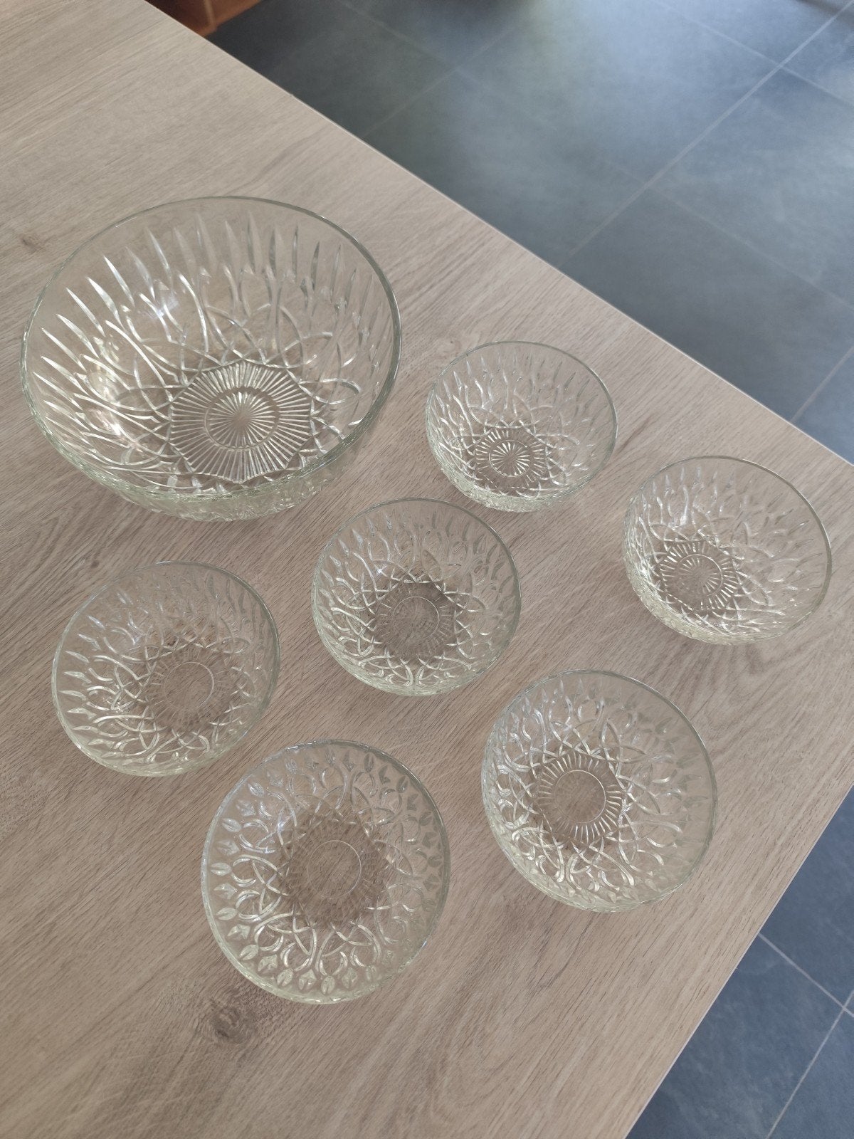 Service à dessert / fruits en verre Emporium – 7 pièces, Maison & Meubles, Enlèvement ou Envoi, Verre