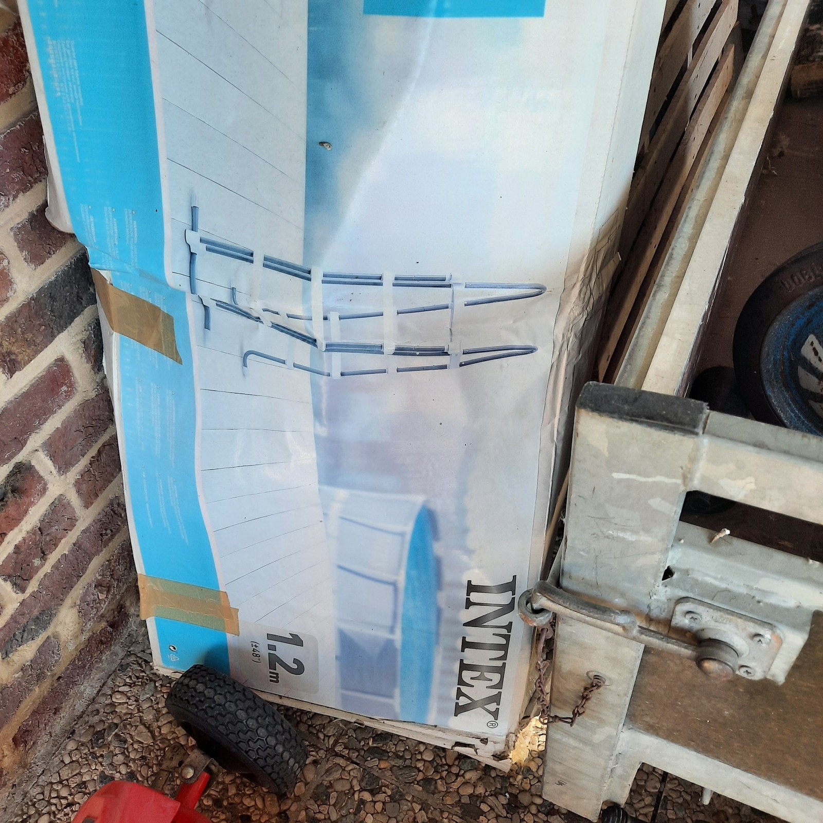 Zwembadladdertje weinig gebruikt,  merk Intex, 1,2 meter, Enlèvement, Utilisé